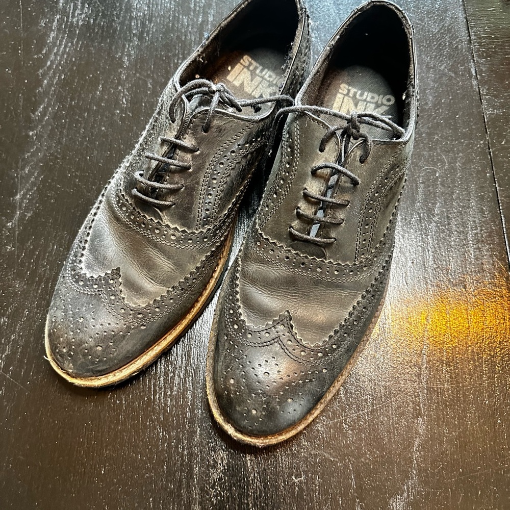 INK Size 9 Black Lace Western Decorative Dress Shoe Homecoming Prom